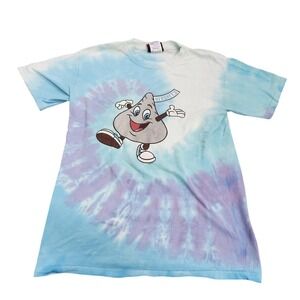 Hershey's Shirt Mens Small Blue Tie Dye Kiss Graphic Tee Chocolate Candy Top